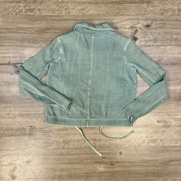 Standard James Perse light green button front jacket womens 1 small military - Picture 7 of 12